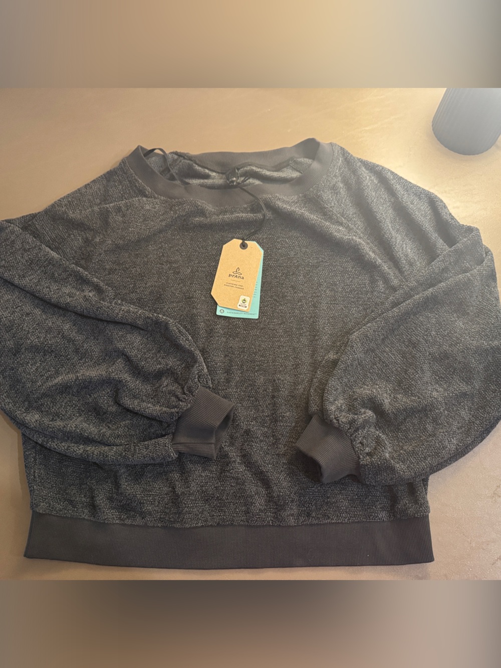 Prana textured Charcoal Crewneck Sweatshirt